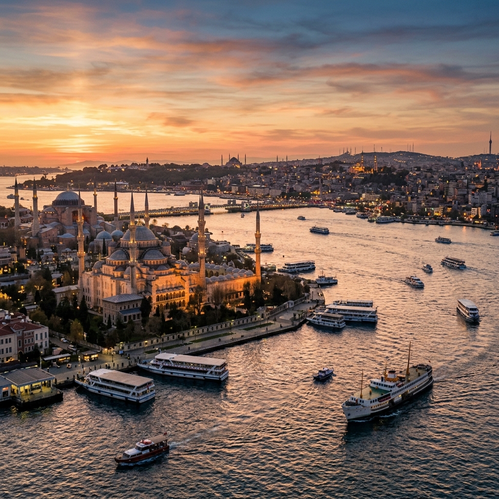 Mosquée Bleue et Bosphore à Istanbul